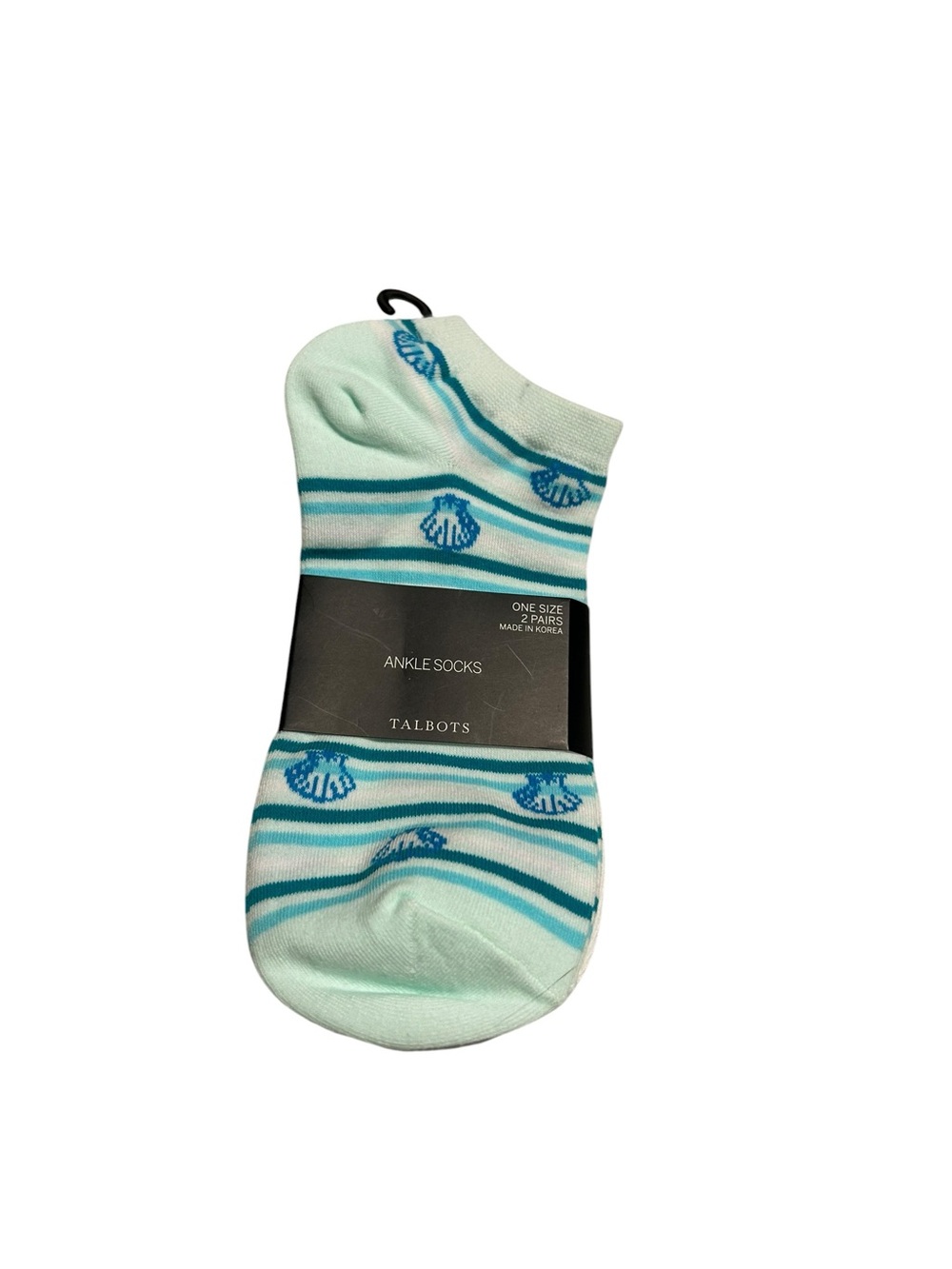 Talbots Mint & Teal Shell Ankle Socks Athletic Low-Cut Pair set of two